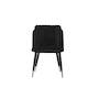 image 1 of Single Milano Velvet Dining Chair with Stylish Ribbed Back Design, Black Metal Legs with Silver Tips | Black | Silver End Tips