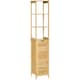 image 1 of kleankin Tall Bathroom Cabinet, Slim Storage Cabinet, Tallboy Bamboo Storage Unit with 3-Tier Storage Shelves and Freestanding Organiser, Natural