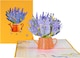 image 1 of Lavender Vase 3D Pop Up Greeting Card - Mother's Day Anniversary Birthday Get Well