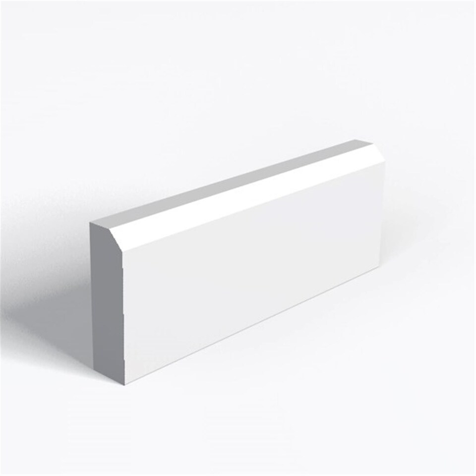Pack of 15 (Total 15 Units) - Moisture Resistant MDF Primed Chamfer Architrave & Rebate - 25mm (T) x 58mm (H) x 3050mm (L)