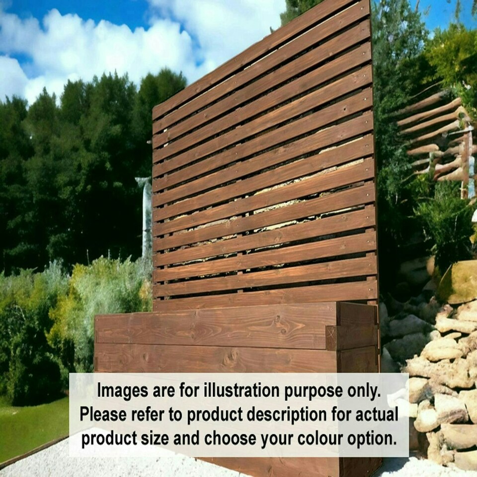 image 1 of Suffolk Planter and Trellis - (Painted Wooden Planter - Choice of Colours Available) - L150 x W40 x H180 cm Brown