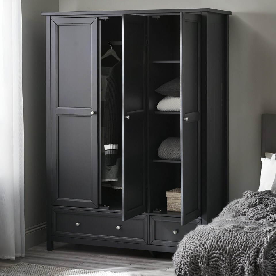 image 1 of Maine 3 Door 2 Drawer Wardrobe - Anthracite