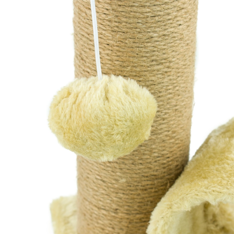 image 1 of KCT Beige Kitten Scratching Post with Tunnel