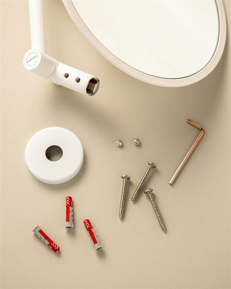 image 1 of Cosmic Wall Magnifying Mirror with Screws and Durable for Bathroom, Light Grey | Multi