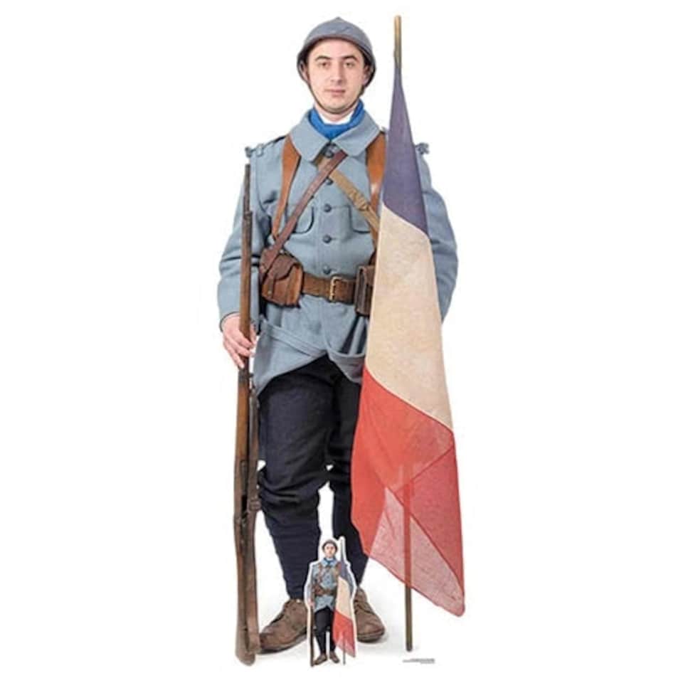 WW1 French Soldier Lifesize Cardboard Cutout 186cm