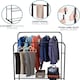 image 5 of House of Home Double Clothes Rail with Shoe Rack Heavy Duty Metal Garment Hanger Hat Bag Hooks