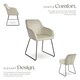 image 3 of Dining Chair Jeane - velvet look, cantilever frame - Set of 4 Cream | Velvet Cream/Black