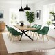 image 8 of Dining Chair Marilyn - quilted velvet, continuous backrest, gold steel legs - per piece Green | Dark Green/Gold