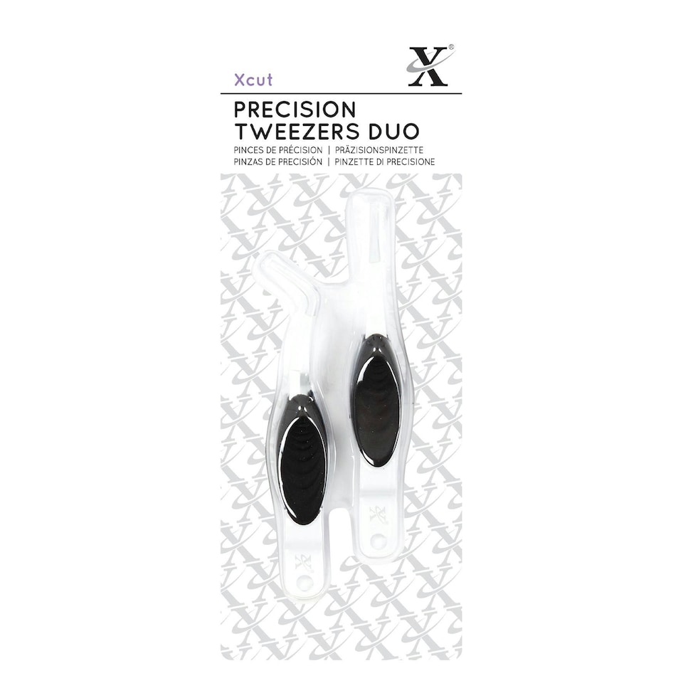 Xcut Precision Tweezers, Black & White, Pack of 2