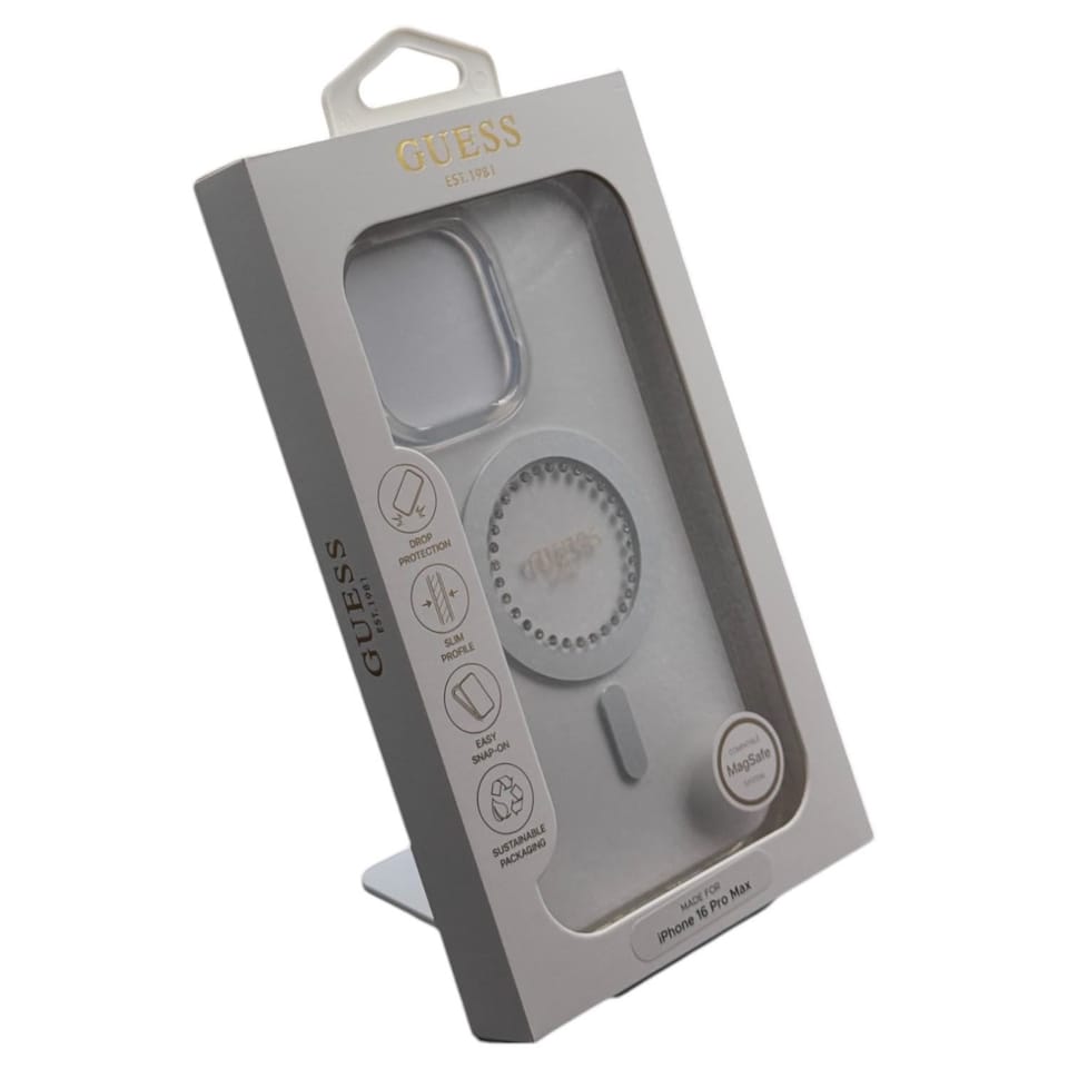 Custodia Guess IML Con Strass E MagSafe Per IPhone 16 Pro (6,3") – Trasparente E Brillante - Foto 2