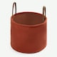 image 4 of OHS Teddy Fleece Boucle Toy Storage Organiser Clothes Laundry Basket Orange | Rust