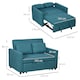 image 3 of HOMCOM 2 Seater Sofa Bed Convertible Bed Settee with Cushions, Blue