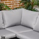 image 9 of Outsunny 5 Seater Garden Corner Sofa Set, 4 Pieces Metal Garden Furniture Set with Loveseats, Glass Top Coffee Table, Breathable Mesh Pocket, Outdoor Conversation Furniture with Cushions, Light Grey