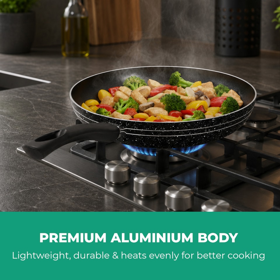 image 1 of Royalford 32 CM Non-Stick Aluminium Frying Pan for Induction Hob, Skillet Pan