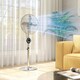 image 2 of HOMCOM Metal Pedestal Fan with Oscillating, Adjustable Height, Timer