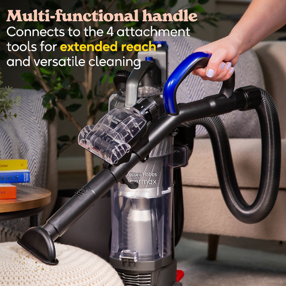 image 1 of Russell Hobbs RHUV7001, Hypermax Upright Vacuum in Grey & Blue