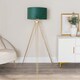 image 2 of ValueLights Aero Hairpin Gold Tripod Floor Lamp Forest Green Velvet Gold Shade | Green