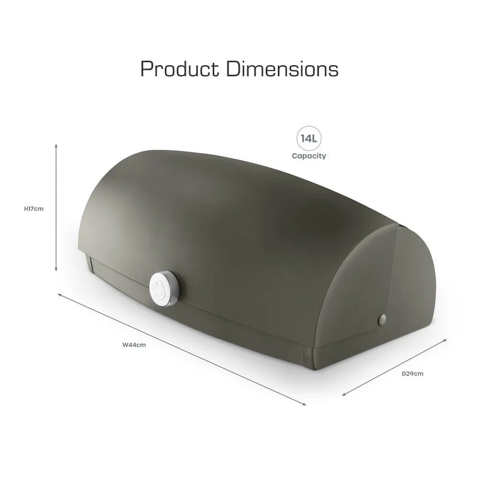 image 1 of Swan Townhouse Graphite Bread Bin & 3 Canisters Kitchen Storage Set in Grey