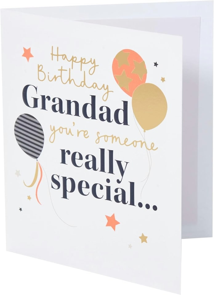 image 1 of Balloons & Stars Design Grandad Birthday Card