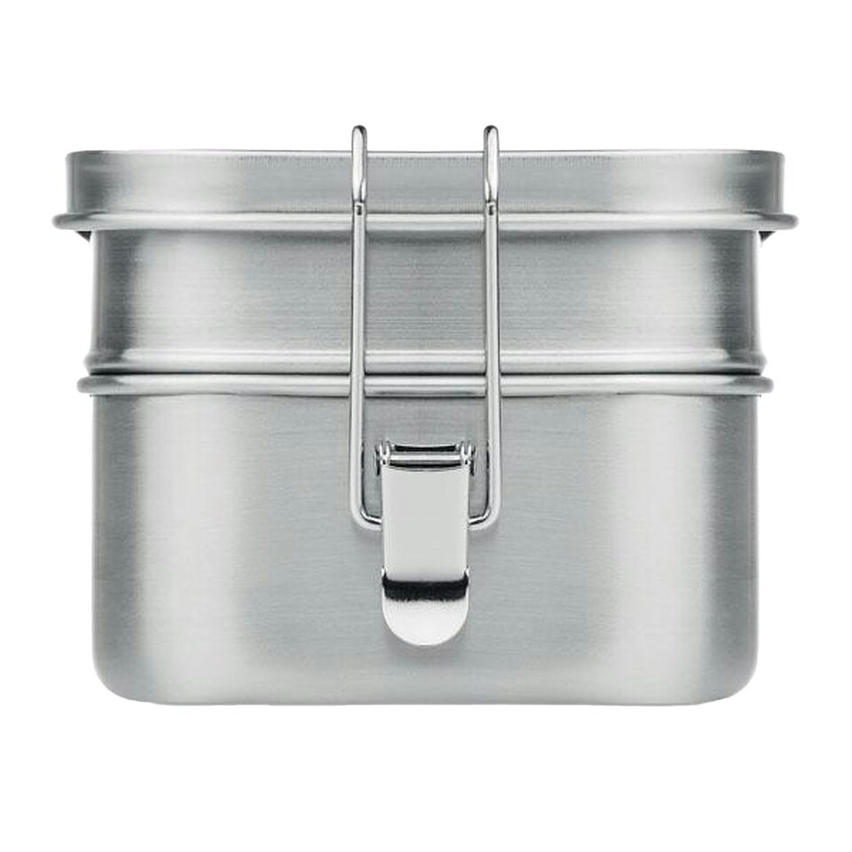 image 1 of MidOcean Double Chan Stainless Steel Lunch Box - Matt Silver - One Size