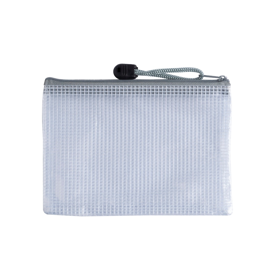 image 1 of Pack of 12 A6 Grey PVC Mesh Zip Bags