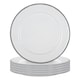 image 1 of Argon Tableware White Enamel Side Plates - 20cm - Grey - Pack of 6 Grey