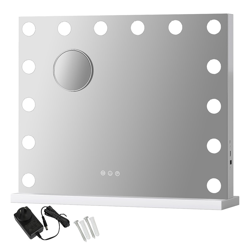 image 1 of Emitto LED Hollywood Makeup Mirror Vanity Light Mirror 14 Dimmable LED Bulbs