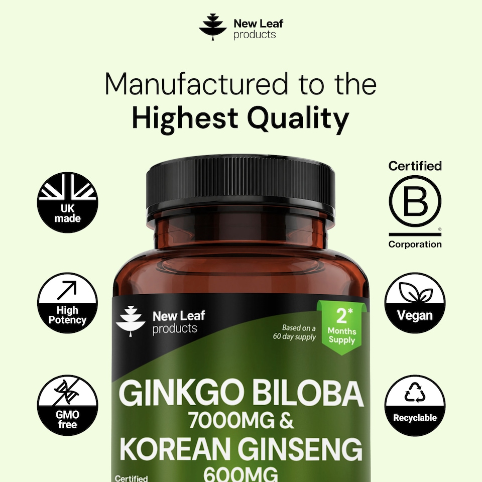 image 1 of Ginkgo Biloba & Panax Ginseng Tablets + Vit B3 & B5