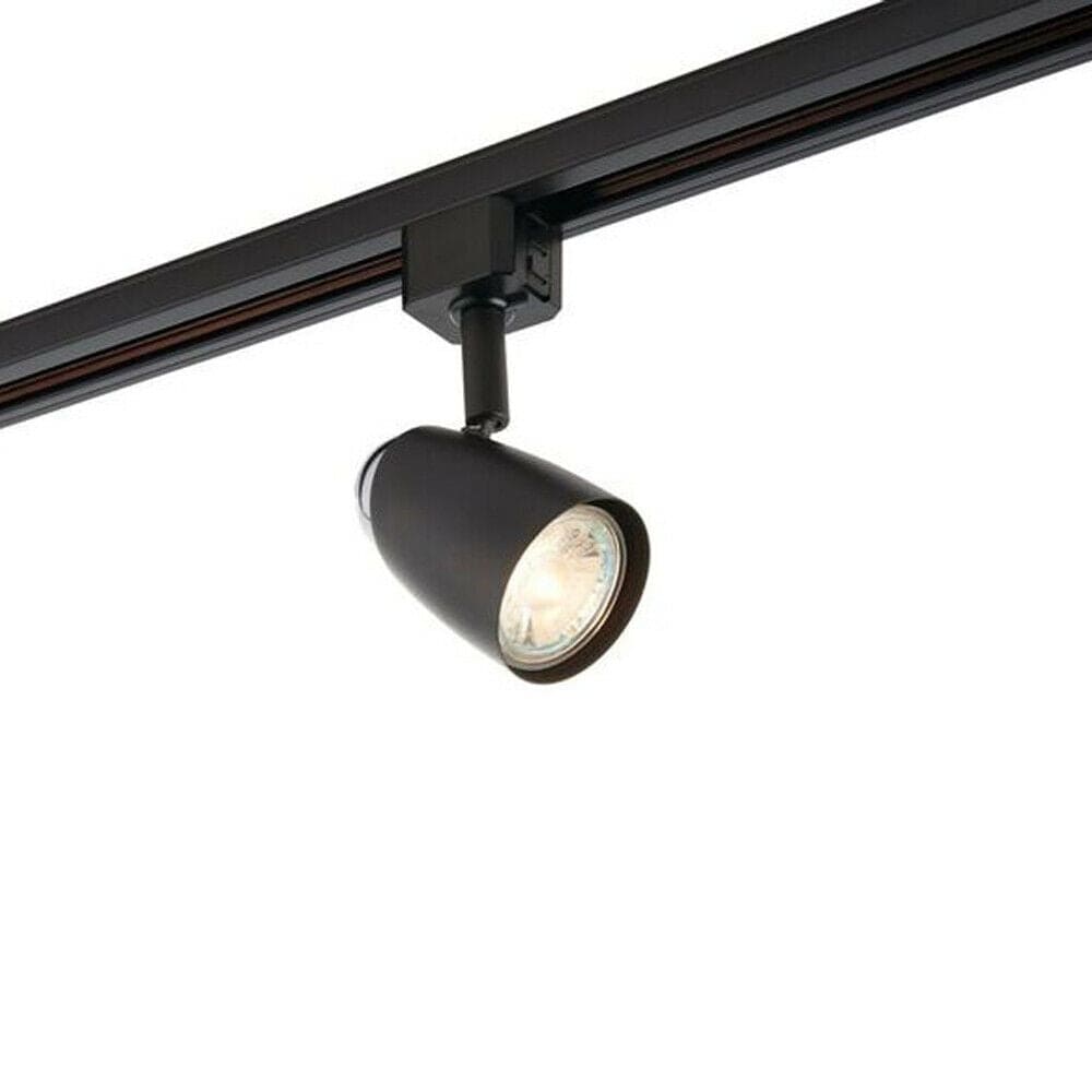Loops Adjustable Tilt Ceiling Track Spotlight Matt Black 50W Max GU10 Lamp Downlight