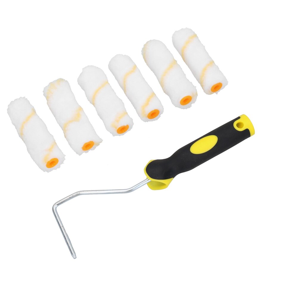 image 1 of 36pc 4” Mini Roller And Sleeves Set For Gloss Emulsion Paints Painting Decorating