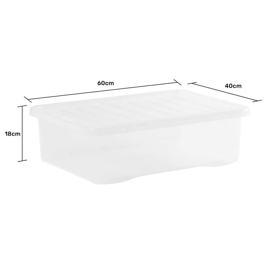 image 1 of Wham Crystal 5 x 32L Stackable Plastic Storage Boxes with Lids Clear