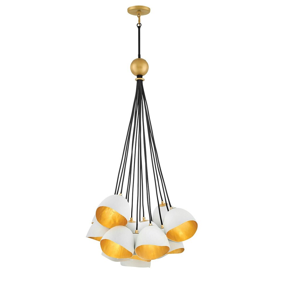 image 1 of Lisa McDennon by Hinkley Nula 15 Light Pendant Shell White, Luxe Gold