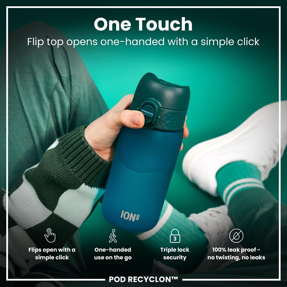 image 1 of Leak Proof Kids Water Bottle, BPA Free, 350ml (12oz) | Blue | Aqua | One Size