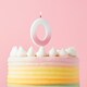 image 2 of Pink Ombre Number 0 Shaped Wax Pick Candle 6.2cm | Pink