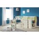 image 1 of Stone White Practical Mid Sleeper Childrens Bed Frame - Single 3ft (90cm)
