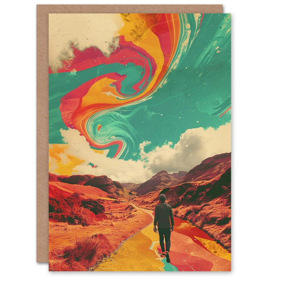 image 1 of Nature Trail Hike Collage Colourful Him Birthday Card