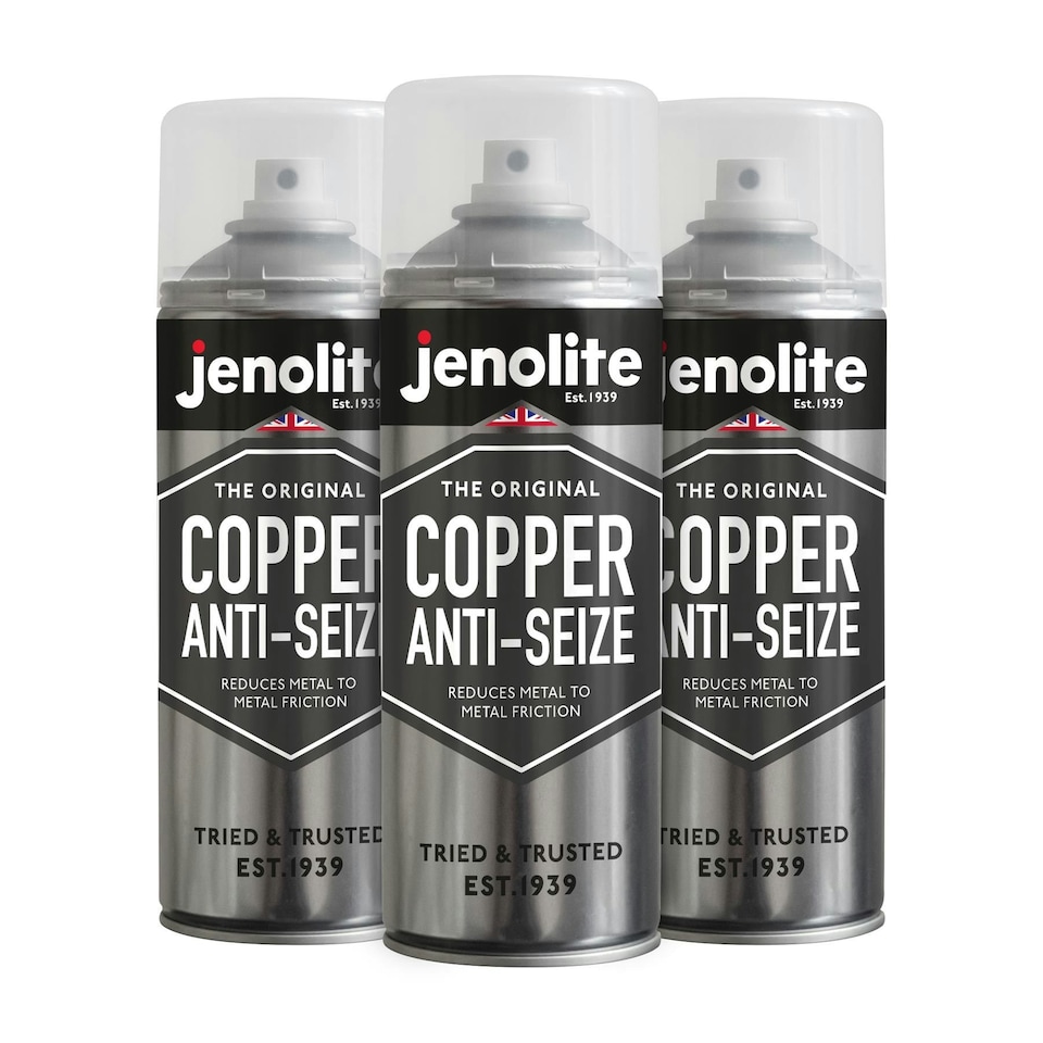 Jenolite Copper High Temperature Resistant Anti-Seize Spray - 400ml - 3-Pack