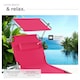 image 4 of Sun Lounger - foldable, adjustable sunroof, 4-step backrest, head cushion | Pink | pink | 1