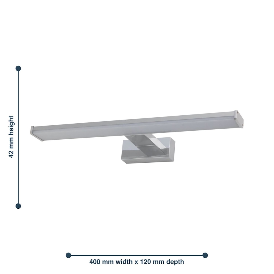 image 1 of Set of 2 Verve - Bathroom LED Over Mirror Lights | Chrome | 2