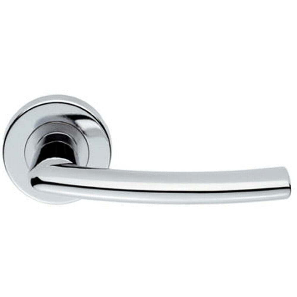 Loops PAIR Oval Shaped Curved Bar Handle Concealed Fix Round Rose Polished Chrome