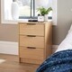 image 3 of Bedside 3 Drawer Storage Oak Effect Clothing Nightstand Organiser Bedroom Table