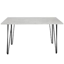 Grey Dining Table with Hairpin Legs & 4 Grey Velvet Chairs Set for Kitchen & Dining Room Grey