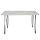 image 1 of Grey Dining Table with Hairpin Legs & 4 Grey Velvet Chairs Set for Kitchen & Dining Room Grey