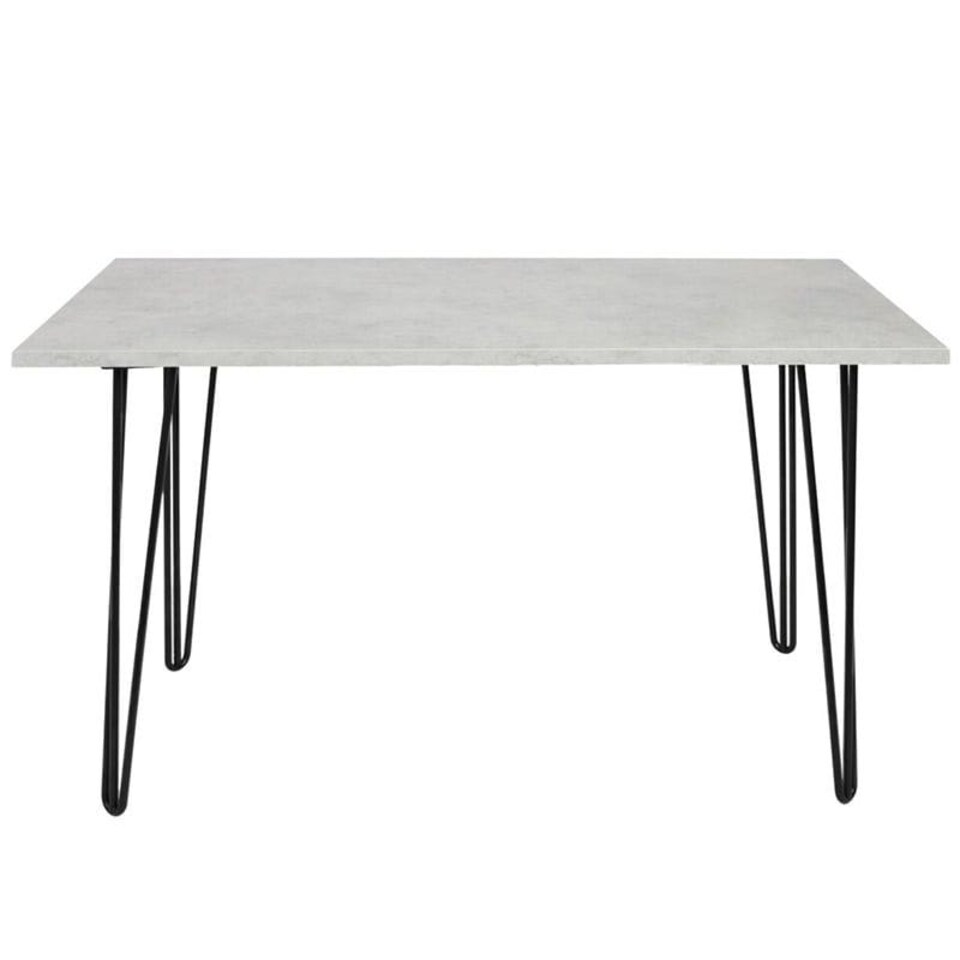 image 1 of Grey Dining Table with Hairpin Legs & 4 Grey Velvet Chairs Set for Kitchen & Dining Room Grey