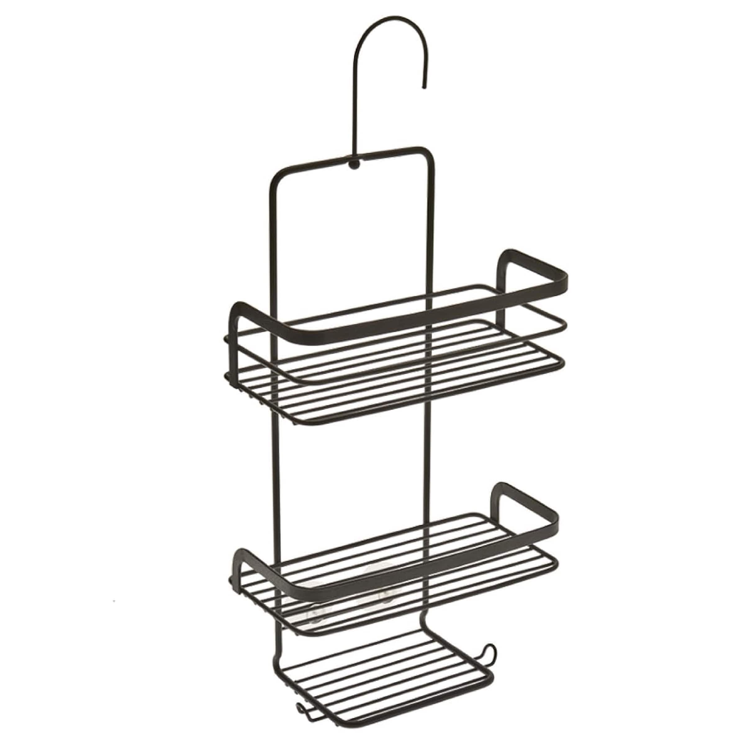 Metaltex Caddy Origin 3-Tier Rectangular Shelf With Hook - Black