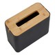 image 2 of Interiors by Premier Black Bamboo Tissue Box, Rectangular Tissue Holder With Detachable Lid, Reusable Paper Tissue Box For Desk