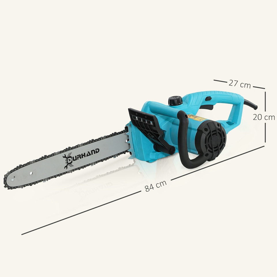 image 1 of DURHAND Electric Chainsaw Garden Tools, 2000 W for Wood, Blue