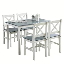 Solid Wooden Kitchen Dining Table and 4 Chairs