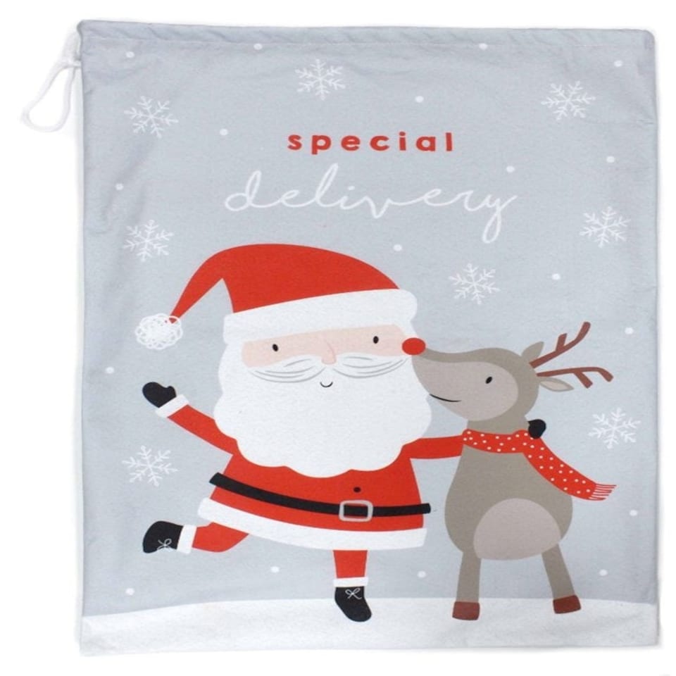 image 1 of Plush Christmas Jumbo Special Delivery Grey Sack