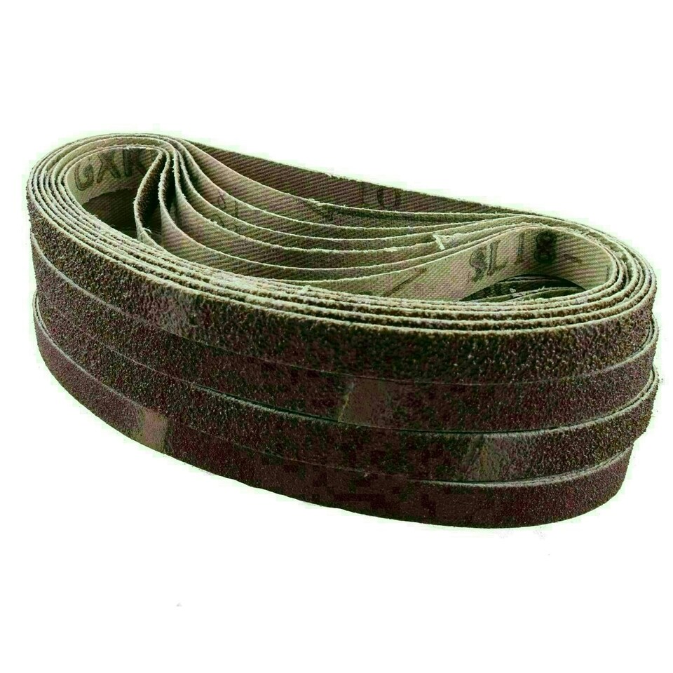 image 1 of Air Finger Sander Sanding Abrasive Belts Grinder 330mm x 10mm Mixed Grit 50pk